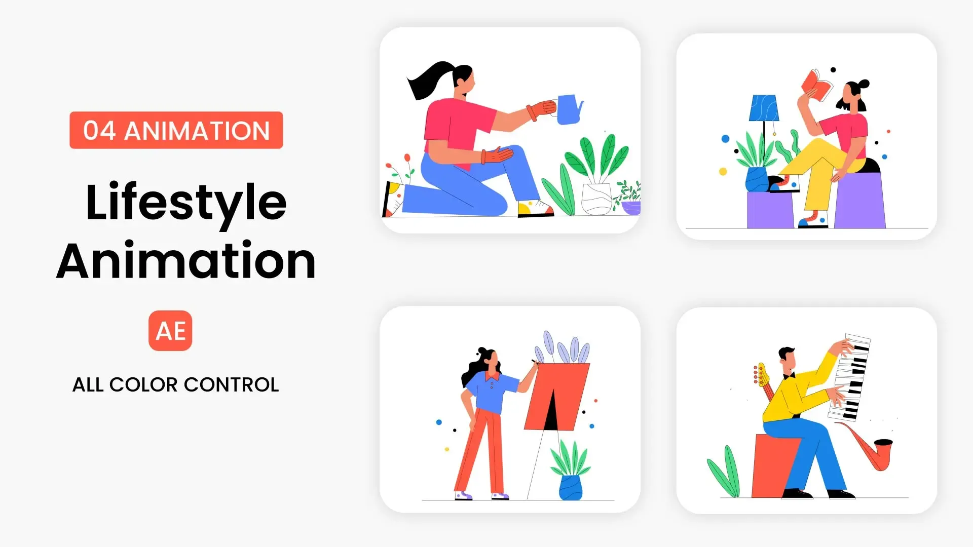 Lifestyle Concept Vector Character Animation Scene